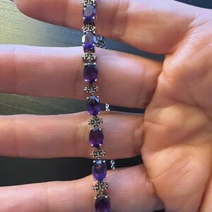 Amethyst Tennis Bracelet .925 from Macy’s purple jewelry with safety chain